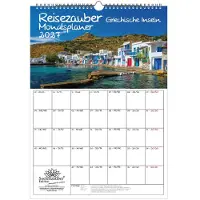 Seelenzauber GmbH Reisezauber Griechische Inseln Planer DIN A3 Kalender für 2027 Griechenland Kreta - Set: 1x Kalender 1x Weihnachtsanhänger 1x Grußanhänger (gesamt 3 Teile)