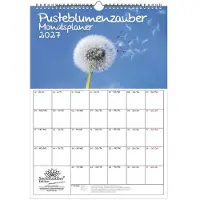 Seelenzauber GmbH Pusteblumenzauber Planer DIN A3 Kalender für 2027 Löwenzahn Blumen Blüten - Inhalt: 1x Kalender 1x Weihnachtsanhänger 1x Grußanhänger (gesamt 3 Teile)