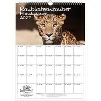 Seelenzauber GmbH Raubkatzenzauber Planer DIN A3 Kalender für 2027 Raubkatzen - Geschenkset Inhalt: 1x Kalender 1x Weihnachtsanhänger 1x Grußanhänger (gesamt 3 Teile)