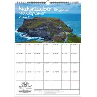 Seelenzauber GmbH Naturzauber England Planer DIN A3 Kalender für 2027 Landschaft Natur Reise Land Urlaub - Inhalt: 1x Kalender, 1x Weihnachtsanhänger (insgesamt 2 Teile)