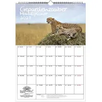 Seelenzauber GmbH Gepardenzauber Planer DIN A3 Kalender für 2027 Gepard - Geschenkset Inhalt: 1x Kalender 1x Weihnachtsanhänger 1x Grußanhänger (gesamt 3 Teile)
