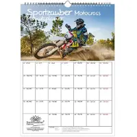 Seelenzauber GmbH Sportzauber Motocross Planer DIN A3 Kalender für 2027 Freizeit Sport Fitness- Geschenkset Inhalt: 1x Kalender 1x Weihnachtsanhänger 1x Grußanhänger (gesamt 3 Teile)