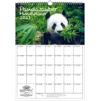 Seelenzauber GmbH Pandazauber Planer DIN A3 Kalender für 2027 Panda - Geschenkset Inhalt: 1x Kalender 1x Weihnachtsanhänger 1x Grußanhänger (gesamt 3 Teile)
