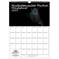 Seelenzauber GmbH Raubkatzenzauber Panther Planer DIN A3 Kalender für 2027 Panther - Geschenkset Inhalt: 1x Kalender 1x Weihnachtsanhänger 1x Grußanhänger (gesamt 3 Teile)