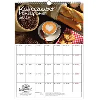 Seelenzauber GmbH Kaffeezauber Planer DIN A3 Kalender für 2027 Kaffee Cappuccino - Geschenkset Inhalt: 1x Kalender, 1x Weihnachtsanhänger (insgesamt 2 Teile)