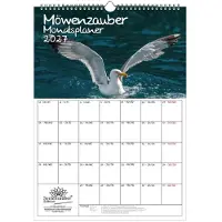 Seelenzauber GmbH Möwenzauber Planer DIN A3 Kalender für 2027 Vogel - Geschenkset Inhalt: 1x Kalender 1x Weihnachtsanhänger 1x Grußanhänger (gesamt 3 Teile)