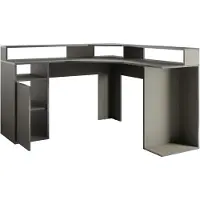 Masseno Schreibtisch OBSIDIAN 139x139x88,7 cm Bürotisch Computertisch, Graphitfarben