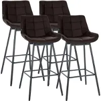 CLP 4er Set Barhocker Weston Schwenkbar Braun/Kunstleder