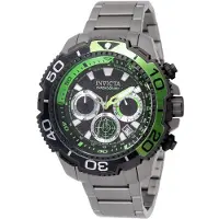 Invicta TI-22 49494 Herrenuhr - Quarzwerk - Titan mit schwarzem Zifferblatt - 48 mm
