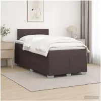vidaXL Boxspringbett mit Matratze und LED Dunkelbraun 120 x 190 cm