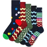 Happy socks Unisex Socken, 5er Pack - Motivsocken, Kurzsocken, Baumwolle