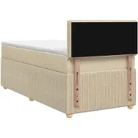 vidaXL Boxspringbett mit Matratze Creme 100 x 200 cm Stoff