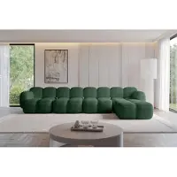 ALTDECOR Ecksofa - Miko-L3 - 390x205x75 - Grün Corner Sofa Eckcouch Couch L-Form, rechts angeordnet