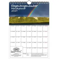 Seelenzauber GmbH Regenbogenzauber Planer DIN A4 Kalender für 2027 Regenbogen Natur - Set-Inhalt: 1x Kalender 1x Weihnachtsanhänger 1x Grußanhänger (gesamt 3 Teile)
