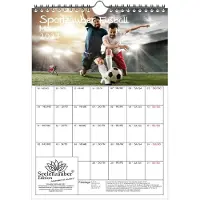 Seelenzauber GmbH Sportzauber Fussball Planer DIN A4 Kalender für 2027 Freizeit Sport - Geschenkset Inhalt: 1x Kalender 1x Weihnachtsanhänger 1x Grußanhänger (gesamt 3 Teile)