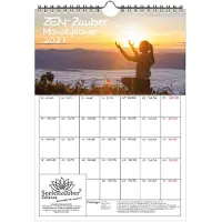 Seelenzauber GmbH ZEN - Zauber Planer DIN A4 Kalender für 2027 Feng Shui Meditation Yoga - Set-Inhalt: 1x Kalender 1x Weihnachtsanhänger 1x Grußanhänger (gesamt 3 Teile)