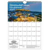 Seelenzauber GmbH Reisezauber Athen Planer DIN A4 Kalender für 2027 Griechenland Strand Urlaub - Set: 1x Kalender 1x Weihnachtsanhänger 1x Grußanhänger (gesamt 3 Teile)