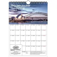 Seelenzauber GmbH Brückenzauber Planer DIN A4 Kalender für 2027 Brücke Brücken - Geschenkset Inhalt: 1x Kalender, 1x Weihnachtsanhänger (insgesamt 2 Teile)