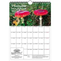 Seelenzauber GmbH Pilzzauber Planer DIN A4 Kalender für 2027 Pilz Wald - Geschenkset Inhalt: 1x Kalender 1x Weihnachtsanhänger 1x Grußanhänger (gesamt 3 Teile)