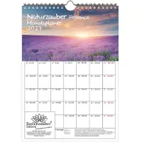 Seelenzauber GmbH Naturzauber Provence Planer DIN A4 Kalender für 2027 Urlaub Frankreich - Gset-Inhalt: 1x Kalender 1x Weihnachtsanhänger 1x Grußanhänger (gesamt 3 Teile)