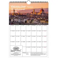 Seelenzauber GmbH Reisezauber Florenz Planer DIN A4 Kalender für 2027 Urlaub Mediterran Italien - Geschenkset Inhalt: 1x Kalender, 1x Weihnachtsanhänger (insgesamt 2 Teile)