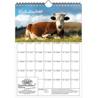 Seelenzauber GmbH Kuhzauber Planer DIN A4 Kalender für 2027 Kühe Rind Kalb - Geschenkset Inhalt: 1x Kalender, 1x Weihnachtsanhänger (insgesamt 2 Teile)