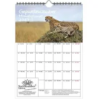 Seelenzauber GmbH Gepardenzauber Planer DIN A4 Kalender für 2027 Gepard - Geschenkset Inhalt: 1x Kalender 1x Weihnachtsanhänger 1x Grußanhänger (gesamt 3 Teile)