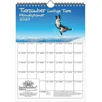 Seelenzauber GmbH Tierzauber Lustige Tiere Planer DIN A4 Kalender für 2027 Lustige Momente - Set-Inhalt: 1x Kalender 1x Weihnachtsanhänger 1x Grußanhänger (gesamt 3 Teile)