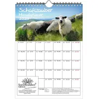 Seelenzauber GmbH Schafszauber Planer DIN A4 Kalender für 2027 Schafe und Lämmchen - Set-Inhalt: 1x Kalender 1x Weihnachtsanhänger 1x Grußanhänger (gesamt 3 Teile)