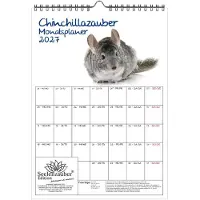 Seelenzauber GmbH Chinchillazauber Planer DIN A4 Kalender für 2027 Chinchilla - Geschenkset Inhalt: 1x Kalender 1x Weihnachtsanhänger 1x Grußanhänger (gesamt 3 Teile)