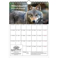 Seelenzauber GmbH Wolfszauber Planer DIN A4 Kalender für 2027 Wolf und Wölfe - Geschenkset Inhalt: 1x Kalender, 1x Weihnachtsanhänger (insgesamt 2 Teile)
