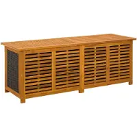 vidaXL Gartenlagerbox 243 L Massivholz Akazie 150 x 50 x 56 cm Schwarz