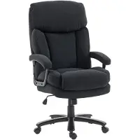 Dopwii Chefsessel Ergonomisch Bürostuhl bis 200 kg mit Samtoptik, Hoher Rückenlehne, für Büro und Homeoffice Schwarz