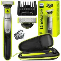 Philips Oneblade 360 QP2734/20 Bart- und Haartrimmer-Rasierer + Reiseetui
