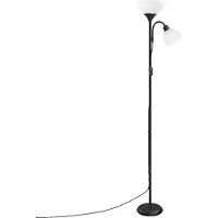 Vasagle Deckenfluter Stehlampe mit Verstellbarer Leselampe 38,5 x 23,5 x 176 cm Schwarz