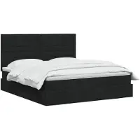 vidaXL LED-Speicherbett mit Matratze Schwarz 160 x 200 cm Stoff