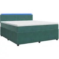 Syfax Boxspringbett mit Matratze Dunkelgrün 140 x 200 cm Samt