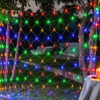 Peviasot 2x2M 200 LED Lichternetz 8 Lichtmodi Lichterkette Innenraum Weihnachten Party Fenster Deko, Bunt