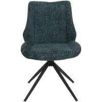 Mendler 2er-Set Esszimmerstuhl MCW-O48, Küchenstuhl, drehbar Auto-Return, Stoff/Textil Chenille (410g/m²) dunkelgrün