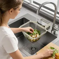 Markenlos Eckspüle-Sieb, platzsparendes Design, 1 Set, für die Küchenspüle, Hängesieb zur Abfallentsorgung