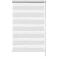 Salcar Doppelrollo Duo Rollo Klemmfix ohne Bohren freihängend Lichtschutz für Fenster Weiß 65x130cm, Klemmträger blickdicht Jalousie Seitenzugrollo für Tür