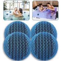 Slyrun Whirlpool Zubehör 4er Set, Pool Schwamm zur Reinigung, wiederverwendbarer Öl- und Schaumabsorber für Whirlpool, Spa und Swimmingpool