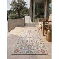 KADIMA DESIGN Outdoor-Teppich 80x150 cm Creme Läufer Balkon Garten Outdoor Terrasse LIMMAT |