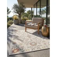 KADIMA DESIGN Outdoor-Teppich Niederflor Vintage Polypropylen Creme 160x230 cm Terrasse Outdoor Boho LIMMAT |