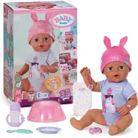 Baby Born Puppe Eva Click-&-Play 43 cm – 10 Funktionen, Zubehör, ohne Batterien