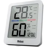 Mebus 40928, Weiß, Innen-Hygrometer, Innen-Thermometer, Außen-Hygrometer, Außen-Thermometer, Hygrometer, Thermometer, Hygrometer, Thermometer, Akku, CR2032