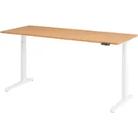 Bümö Schreibtisch elektrisch XBHM - Nachbildung: Buche, Gestell: Weiß, Größe: 200 x 80 cm