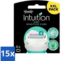 Wilkinson Intuition 2-in-1 Sensitive Care Rasierklingen – 6 Klingen - Vorteilspack - 15 Stücke