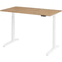 Bümö Schreibtisch elektrisch XBHM - Nachbildung: Asteiche, Gestell: Weiß, Größe: 140 x 80 cm