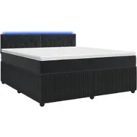 Syfax Boxspringbett mit Matratze Schwarz 180 x 200 cm Samt